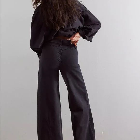 NWT We The Free washed Black Wide Leg Jeans - Picture 2 of 10